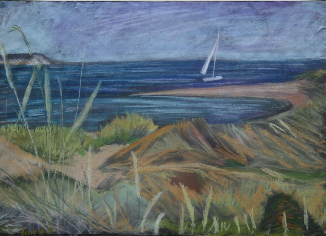 Pastel landscape of the Dorset coast by Lizzy Short